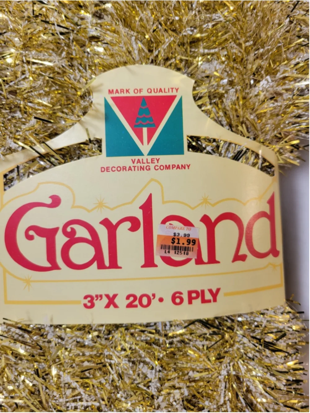 Vintage Valley Decorating Co Christmas Garland Gold White 3